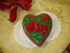 Rose Cover Heart Box Filled With Chocolates - Image 2
