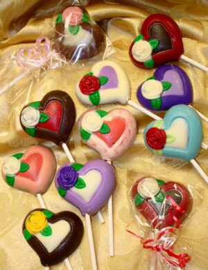 Chocolate Heart Pop With Rose