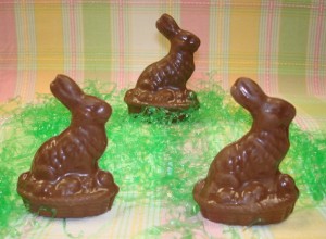 Chocolate Bunny On Basket