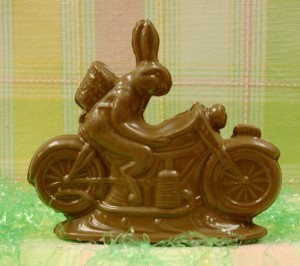Chocolate Bunny On Motorcycle