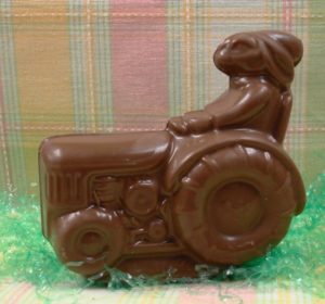 Chocolate Bunny On Tractor
