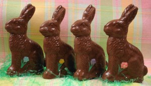 Chocolate Classic Bunny With Flower