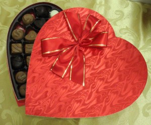 Fabric Bow Heart Chocolates Box